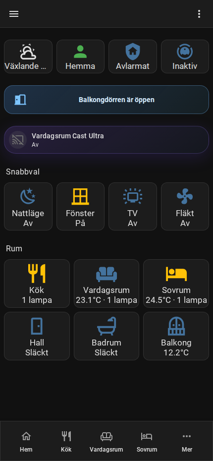 Custom mobile dashboard built by the agent